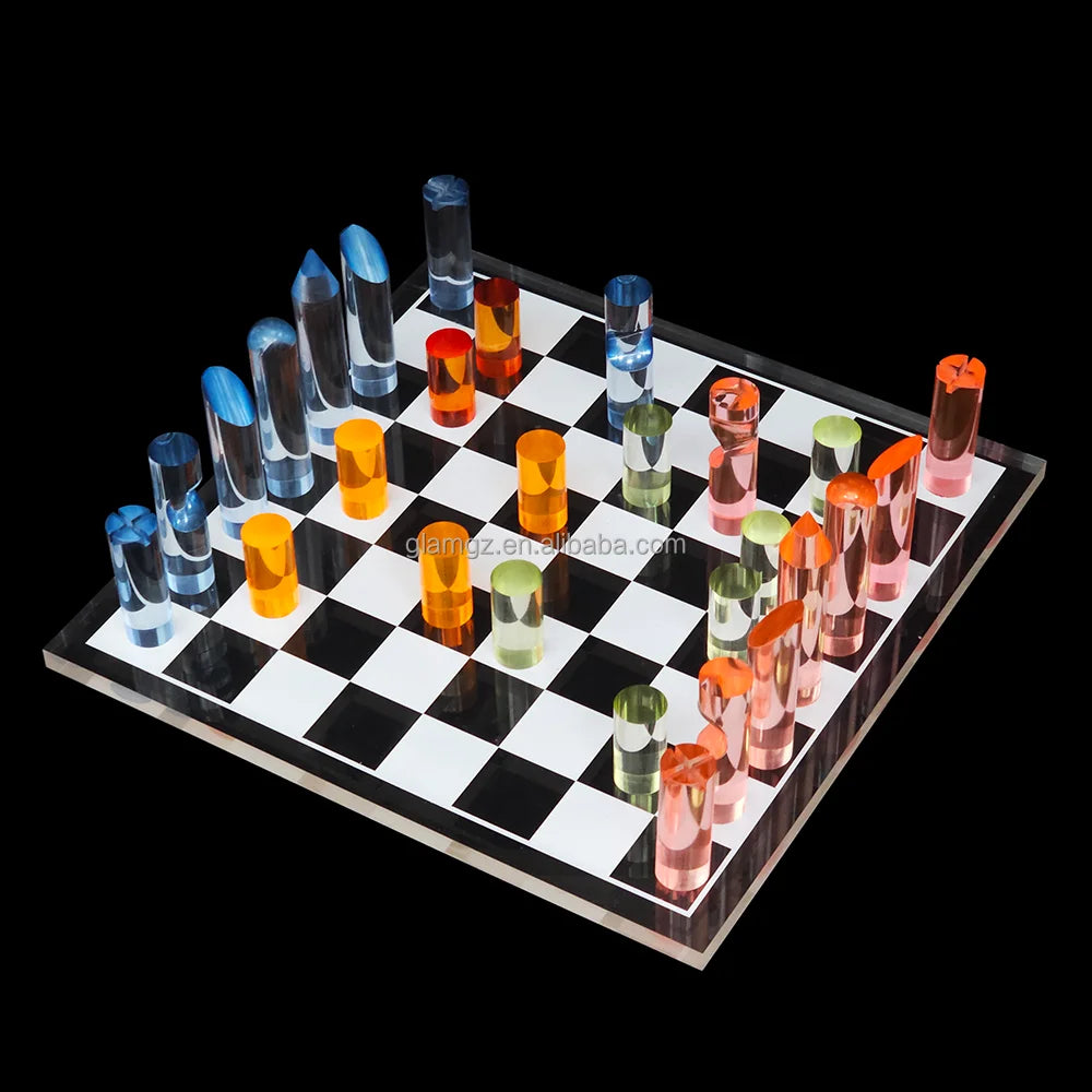 Custom Premium Design Decor Acrylic Crystal Toys Luxury Pieces Board Set Chess Games
