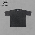 300gsm Heavy Weight Vintage T Shirt Washed Pure Cotton Black T-shirts Black Oversized Washed Digital Printing Graphic Tshirts