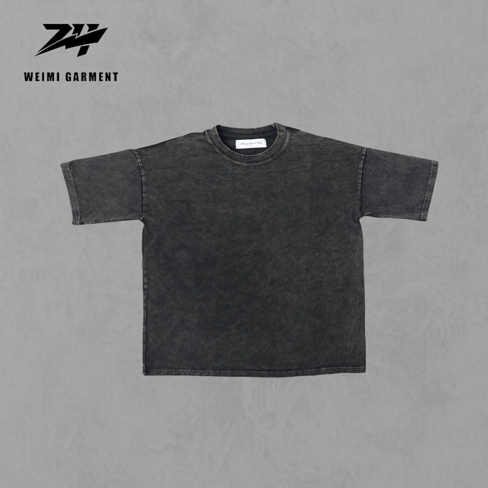 300gsm Heavy Weight Vintage T Shirt Washed Pure Cotton Black T-shirts Black Oversized Washed Digital Printing Graphic Tshirts