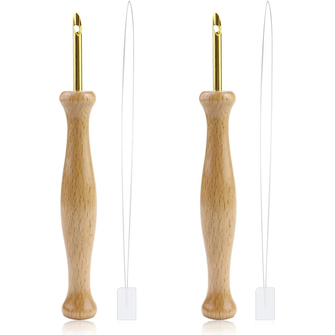 Easyhandmade Durable Flower Style Punch Needles Pen Holder Wood Handle Knitting Needle Crochet Hook Handcraft Tools Threader Kit