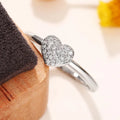 Huitan Heart Shaped Design 3A Zircon Wedding Rings for Women Luxury Silver Plated Engagement Party Eternity Band Rings Wholesale