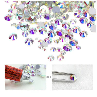 Popular Size SS6 SS8 SS10 SS12 SS16 SS20 Flat Back Rhinestone for Nail Art Wedding Dress Making