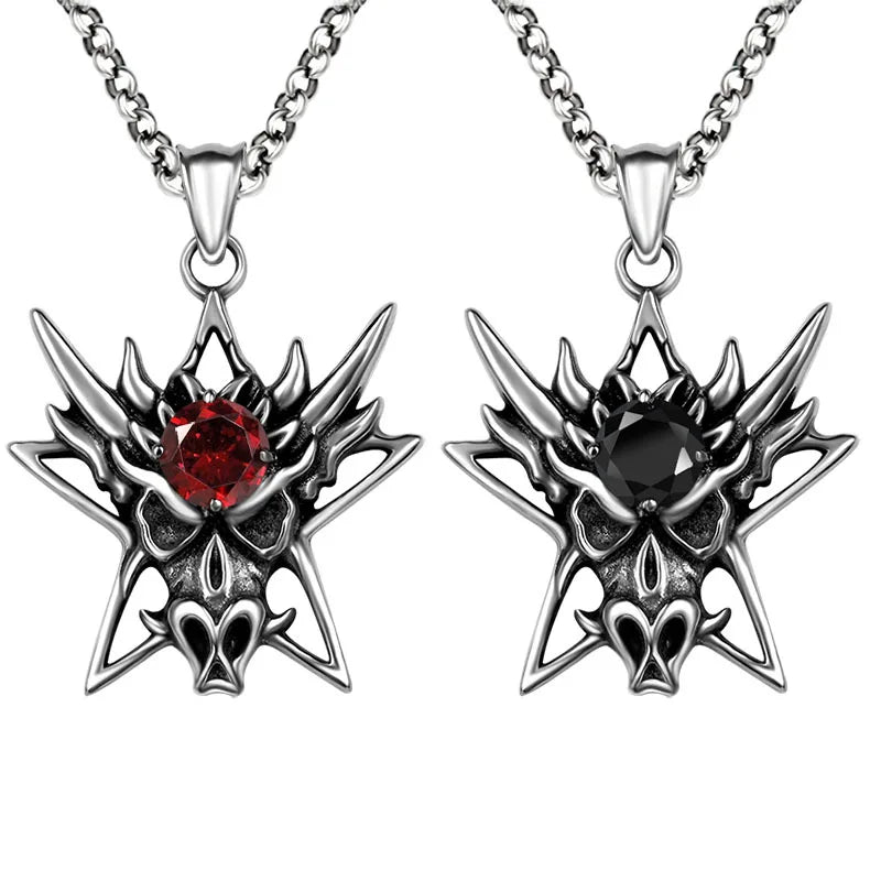 Wholesale Vintage Wild Hunt Exaggerated Dragon Necklace Zircon Leading Manufacturer's Fine Pendants Charms for Men Fashion