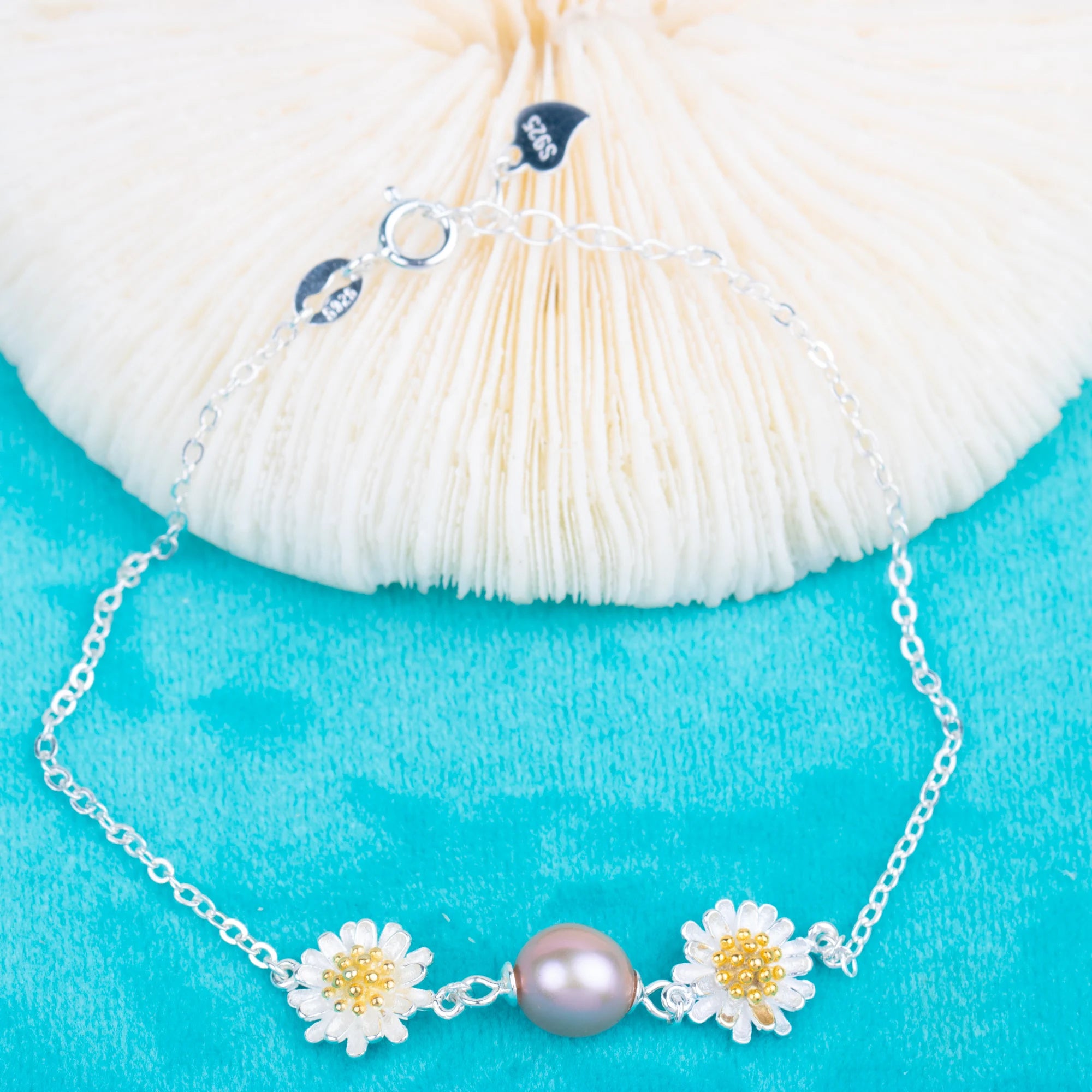 B030221 DIY 7-8mm Natural Freshwater Pearl Bracelet Accessory 925 Sterling Silver Adjustable Chain Bracelet for Women