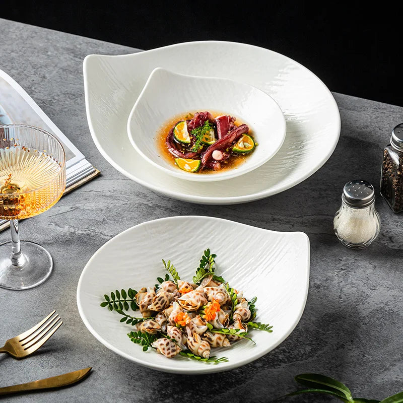Ceramic Dinner Plate Pasta Spaghetti Soup Serving Plate Salad Fruit Sweet Dessert Bowl Cold Side Dish Home Restaurant Tableware