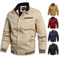 Sunny 2024 Men's Vintage Cotton Jacket Factory Direct Washed Solid Color Casual Coat With Embroidery Logo