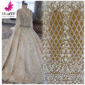 Bridal French Lace Dress 2021 New Fashion African 3d With Mirror Sequence Wedding Beaded Lace White Fabric HY1448-1 Mesh Fabric