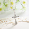 POLIVA Fashion Jewelry 925 Sterling Silver Pendants 3A Cubic Zirconia Rhodium Plated Micro Pave Cross CZ Pendant
