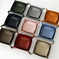 Multi Colors Faxu Leather Snap Storage Tray