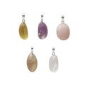 Gemstone Statement Polish Natural Stone Charms Chakra Heart Gemstone Necklaces Jewelry 18k Pvd Gold Plated Bead Chain Necklace