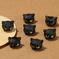 20mm Ebony Handmade Carved Cute Big Eyes Cartoon Cat Beads for DIY Jewelry Making Accessory