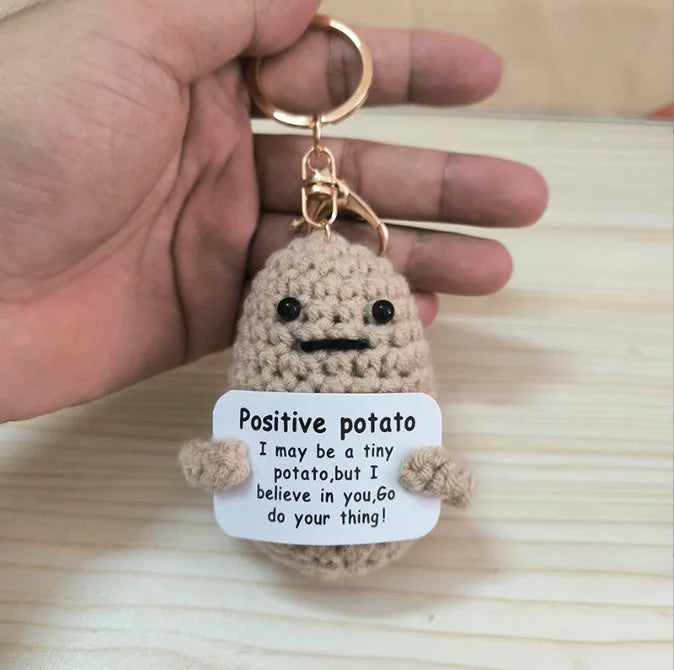 Positive Cute Potato Home Room Decor Mini Handmade Plush Ornament Knitting Wool Yarn Doll Birthday Gifts Room Decorations