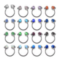Trendy 316L Surgical Steel CBB Ring Claw Opal Stone Horseshoe Barbell Tragus Earrings Daith Lip Piercing Stylish Stainless Steel