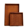 Wholesale Custom Rectangle Flat Plate Fraxinus Chinensis Wood Serving Rattan Tray