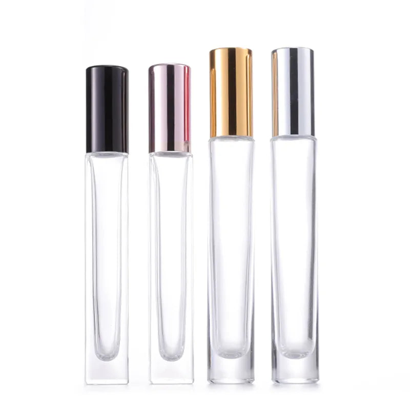 Wholesale 6ml 8ml 10 ml Clear Glass Roller Bottles with Glass Roll on Inserts and White Caps