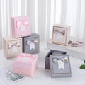 Premium Touch Paper Square Watch & Jewelry Box with Recycled Materials Customizable Gift Packaging Box with Bow