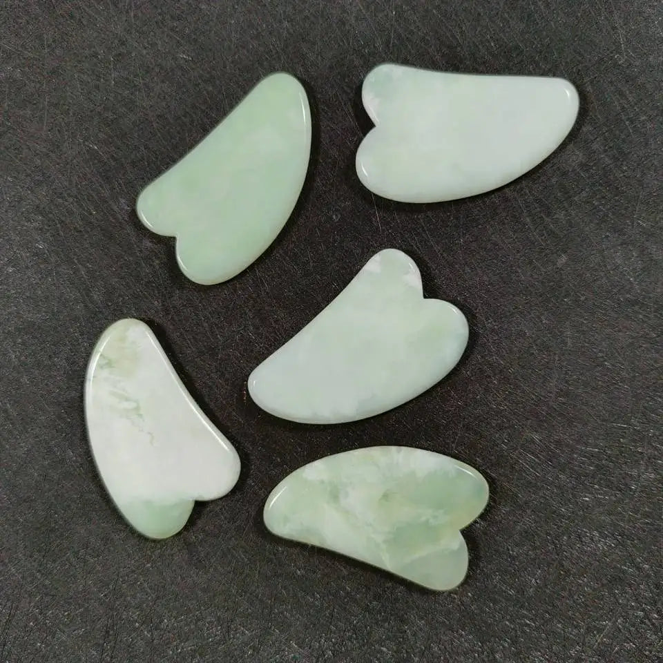 Huiying Hot sell Jade Face Gua sha xiuyan jade Face Gua sha scraping v shaped