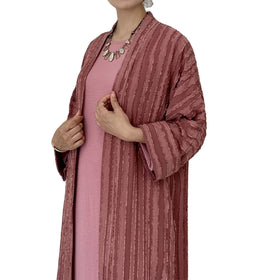 Latest Custom Islamic Clothing Dubai Eid Modest Abayas Kimono for Muslim Women Dress With Pockets Stripe Open Abaya L0031