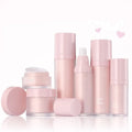 Custom Logo High-End Double-Layer Pink 30ml-120ml Lotion Bottle Cosmetic Packaging Containers for Skin Care Production
