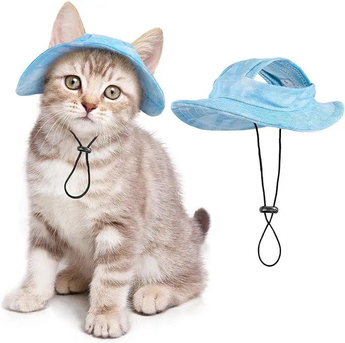 Custom logo Adjustable String Pet Hats Sun Bucket Hat Outdoor Sun Protection Pet Cap Cat Dog Hats