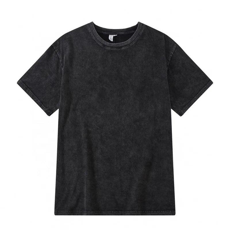 High Quality Washed Faded Men's Personalized Blank 100% Cotton Knitted Regular Fit Custom Vintage Print T-Shirt