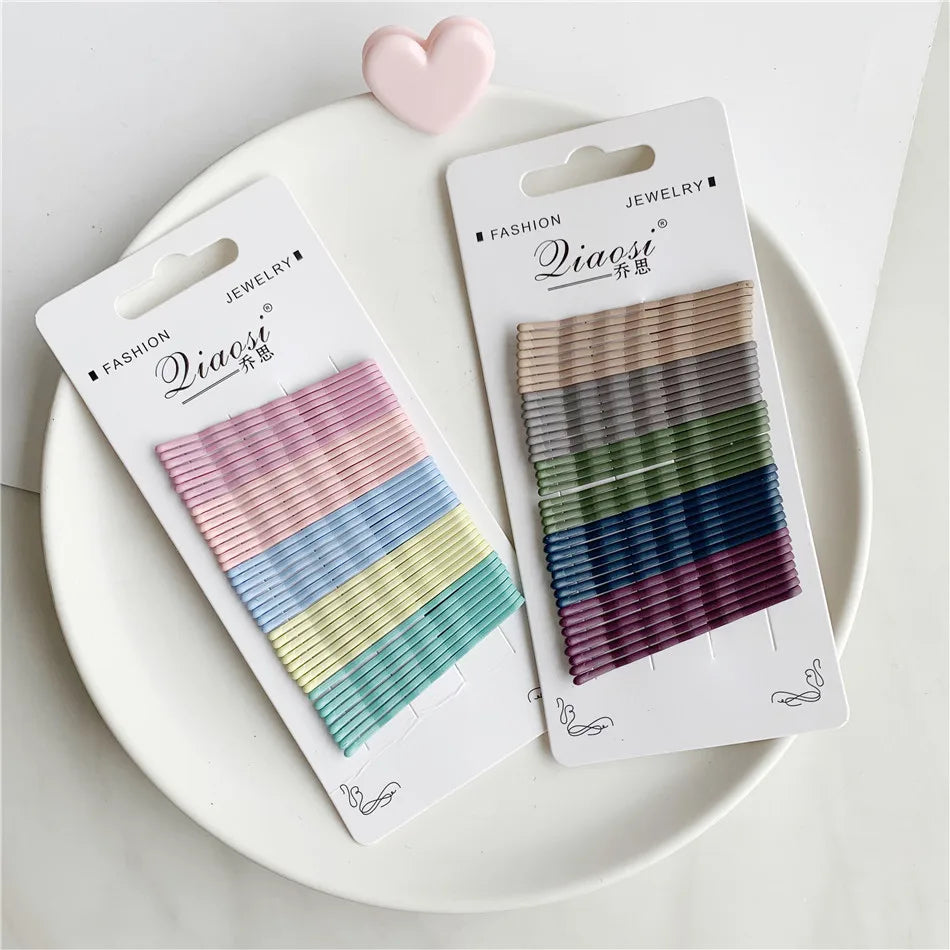 Women Hairpin Frosted Spray Paint Macarons Word Clip Hairpin Female