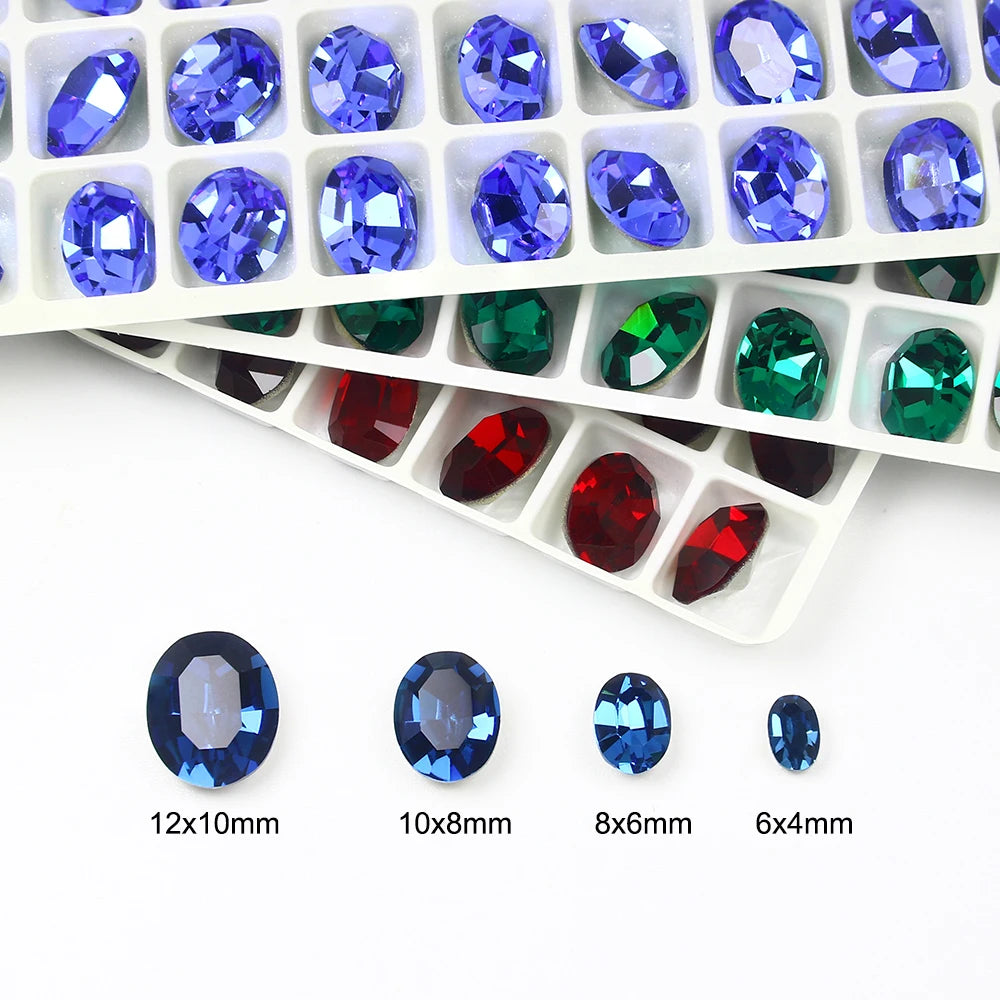 Dongzhou Crystals Oval Shaped K9 Fancy Stone Point Back Glass Rhinestones Wholesale Loose Crystal Beads Jewelry Diy Accessories