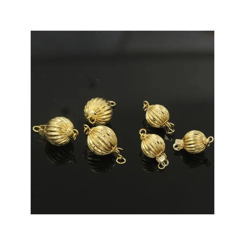 GP Corrugated Bead Safety Clasp 14k Gold Filled for Permanent Jewelry Chains Making Necklaces Supplies Wholesale