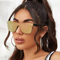 Classic Reflective Mirror Sunglasses Men Rivet Rimless Shades Glasses Square Custom Brand  Fashion Sun Glasses Sunglasses Women
