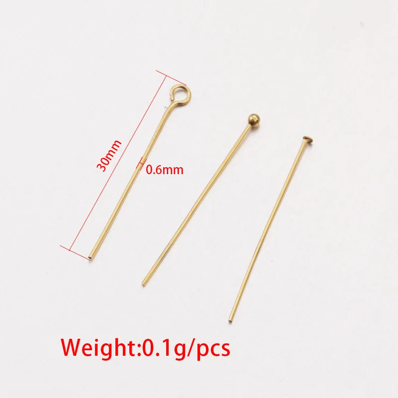 Wholesale 304 Stainless Steel Flat Ball Head Eye Pin Needles for Jewelry Making