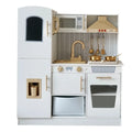 90CM Big Light Sound Water Wooden Gold Pretend Play Kitchen Sets Toys for Kids