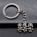 WYSIWYG 19x25mm Zinc Alloy Antique Silver Plated Three Wise Monkeys Key Chain Souvenirs Gift for Women P1-ABD-C13435