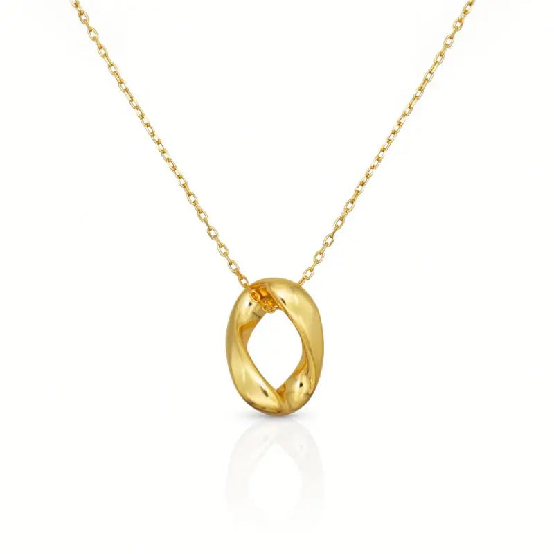 Chris April Korean Version 925 Sterling Silver 18K Gold Plated European and American Casting Pendant Necklace