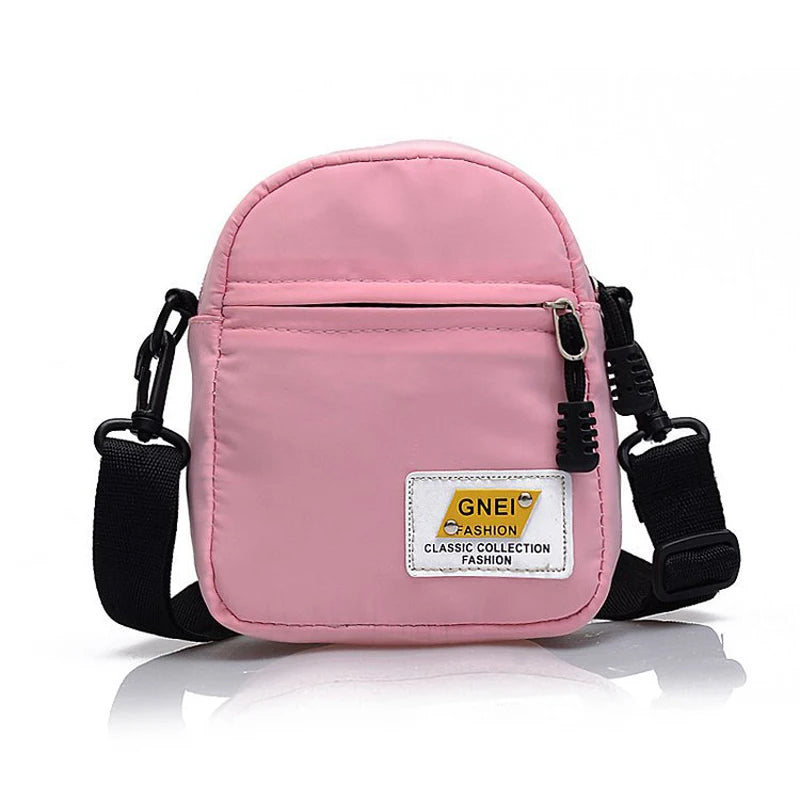 Women Small Nylon Shoulder Female Mini Fashion Solid Zipper Shell Purse Crossbody Phone Bag