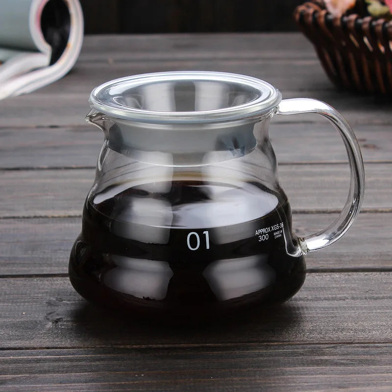 Handmade Coffee Pot Heat-resistant Thickened Glass Coffee Filter Server Wholesale