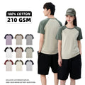 Streetwear 100% Cotton High Quality Heavyweight Regular Tshirts Raglan Sleeve Custom Logo Contrast Short Sleeve Tee Shirts