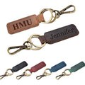 Wholesale Customized Genuine Leather Carabiner Keychain with Logo Personalized Key Buckle Accessories Men's Pendant Gift Ideas