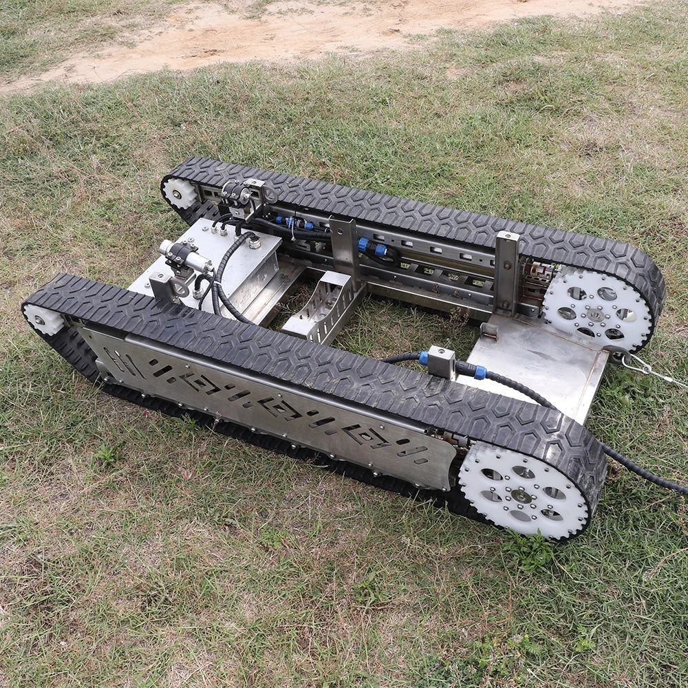 Waterproof Robot Chassis Platform with Rubber Track Inspect Sewer Pipe Work Underwater up to 50m