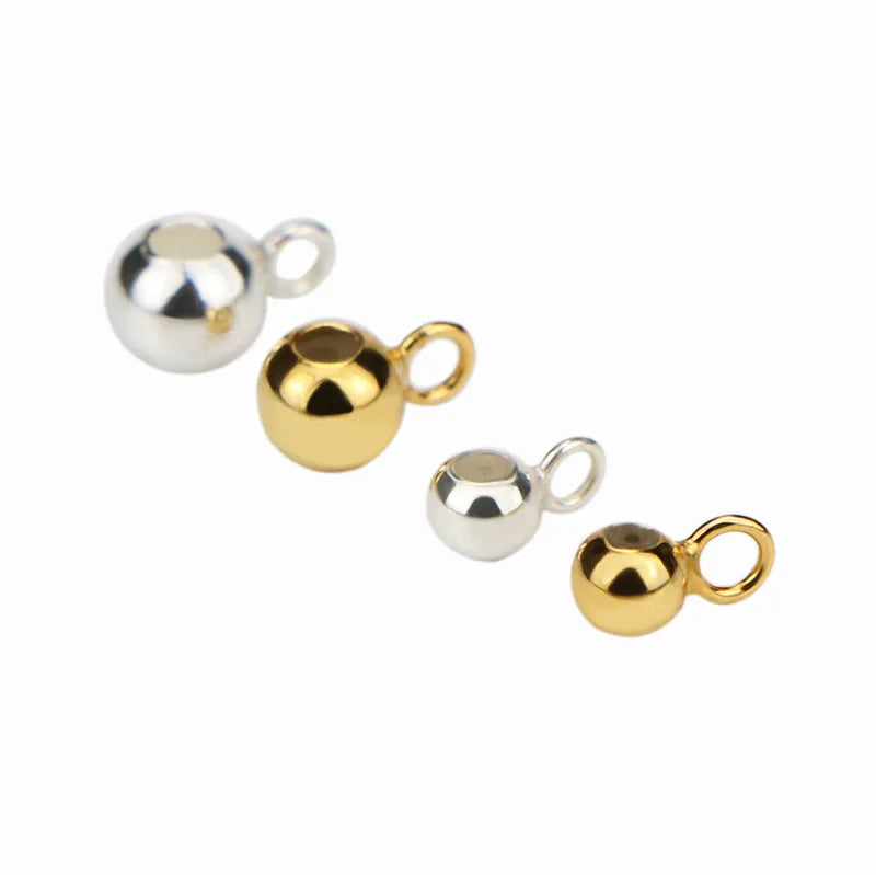 Wholesale Jewelry Accessories Findings 925 Sterling Silver 5 mm Silicon Adjustable Beads Gold Plated Beads for Jewelry Making