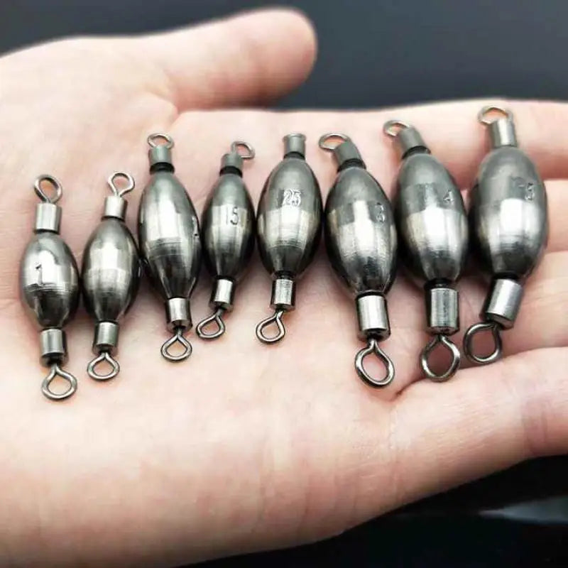 Copper Sinker Rolling Swivel with Barrel Brass Weight Fishing Snap Swivel Connector Fishing Tackle Accessories