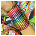New Arrival Shiny Gold Foil Color Pvc Silicone Glitter Bling Jelly Bouddhiste Silicon Bangles Official Bracelet  for Women