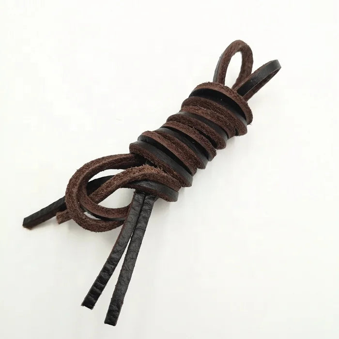 High Purchase Rate Cow Leather Shoe Lace Unique Rope Roll Design 10 Colors Adjustable Length 60-230cm Bulk Package Perfect Pair