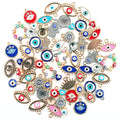 Devil Eye Pendant Accessory Blue Rhinestone and Diamond Plated Enamel Metal Charms for Jewelry Making DIY Handmade