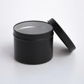 Custom Matte Black Candle Tin Jar Set 2oz 7oz 8oz Metallic Candle Container with Box Custom Logo Embossed