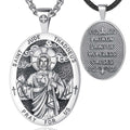 Merryshine 925 Sterling Silver No Tarnish Religious Holy Faith Jesus Man Amulrt Medal St Saint Jude Medal Pendant Necklace