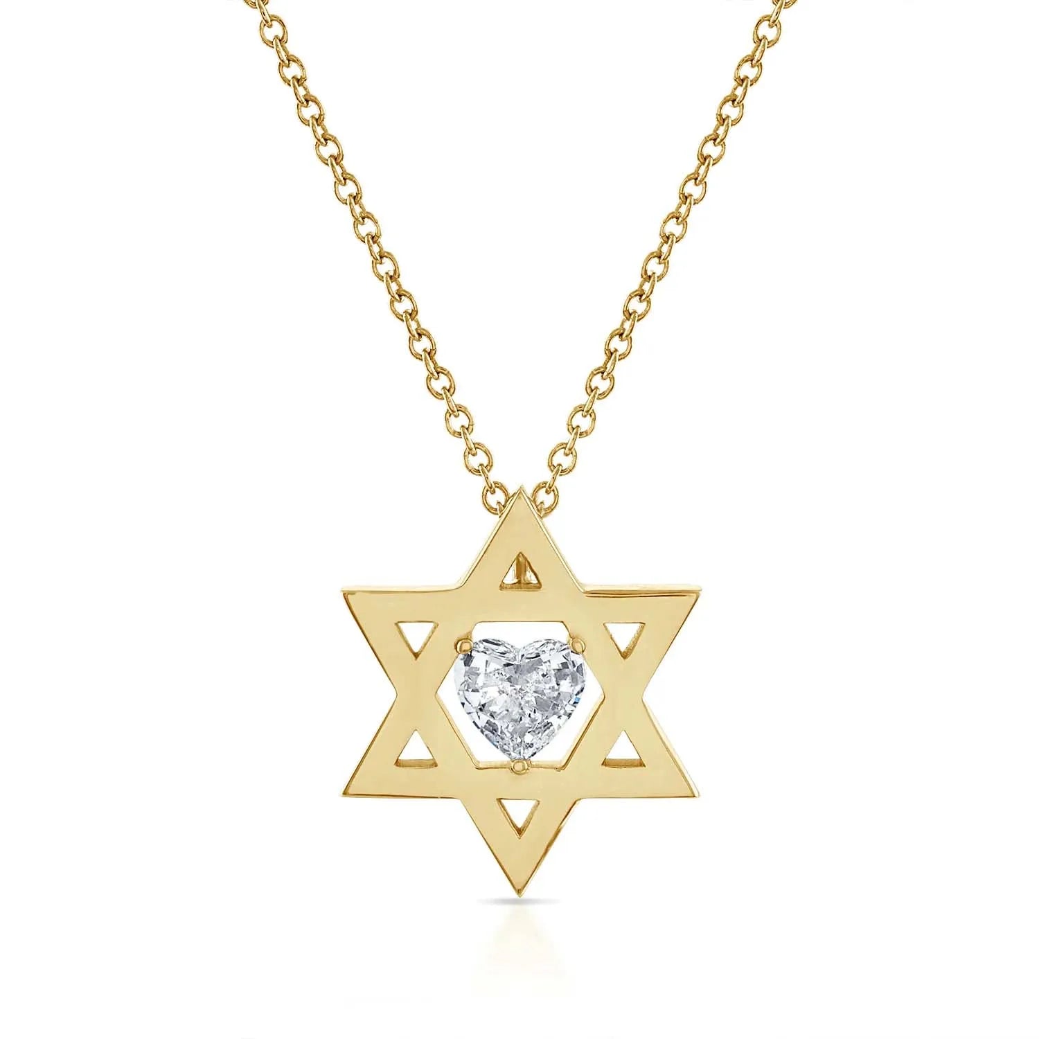 Milskye Classic Beautiful Fine Jewelry for Women 925 Silver 14k Gold Floating Diamond Heart Star Necklace