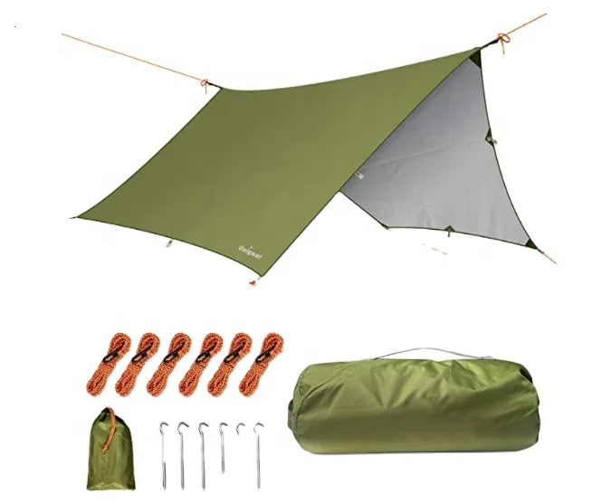 For Woqi Portable Camping Tent with Rain Fly Tarp Mosquito Net Nylon Parachute Design Aluminum & Steel Poles for Outdoor & Beach