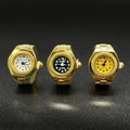Wholesale Gold Ring Watch Unisex Jewelry Smart Rings Creative Mini Finger Watch Square Dial Creative Stretchy Watch Ring