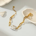 New Arrival Fashion Face  Fresh Water Pearl 18K Vacuum Gold Plated  Stainless Steel  Bracelets for Women Gifts