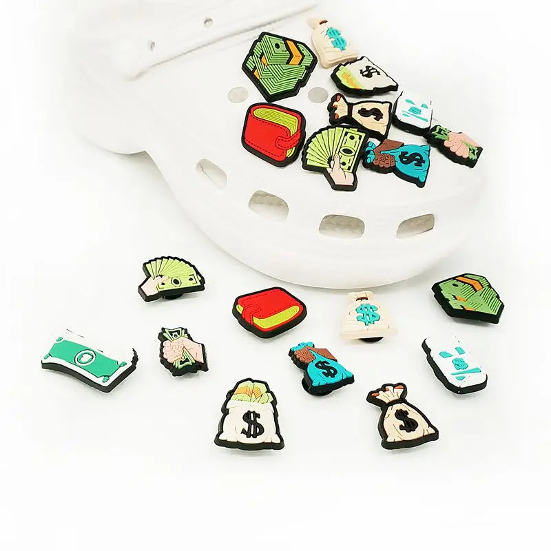 Wholesale New Trend Money Sandal Shoes Decorations Popular Shoe Flower Charms for Charming Shoe Decorations